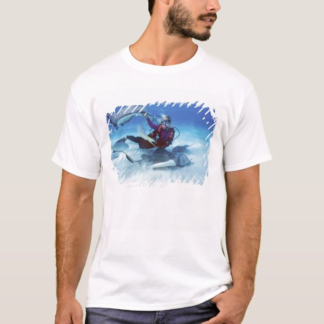 T-shirt Ville de Stingray, Grand Cayman, îles Caïmans, (Devant)