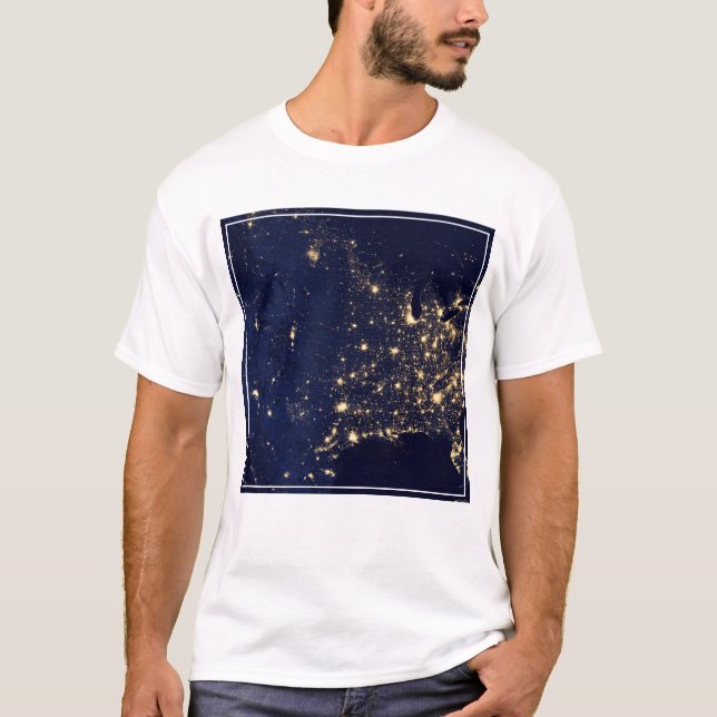 T-shirt Ville Des États-Unis La Nuit. (Devant)