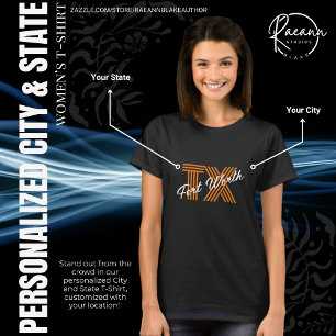 T-shirt Ville et État personnalisé