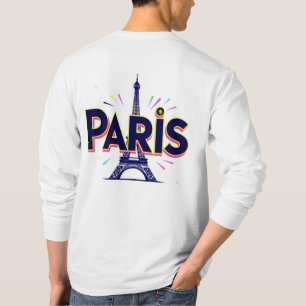 T-shirt Ville lumière : Téméraire Paris Typographie Art