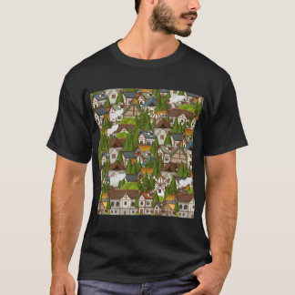 T-shirt Ville sans fin de lumières et de maisons ami