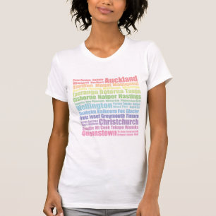 T-shirt Villes de la Nouvelle Zélande