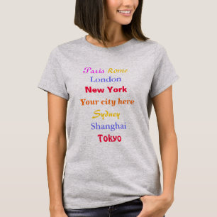 T-shirt Villes drôles du monde et mon voyage de ville