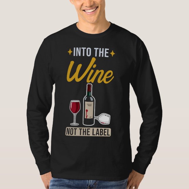 T-shirt Vin Dans Le Vin Pas L'Épinette Étiquette (Devant)