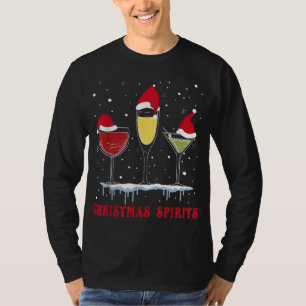 T-shirt Vin de Noël Spiritueux Bubbly Martinis Holiday Dri