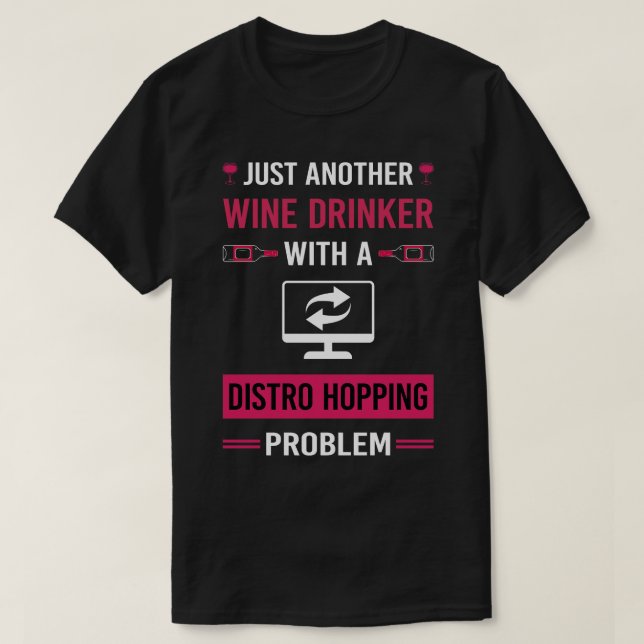 T-shirt Vin Drinker Distro Hopping Distrohopter (Design devant)