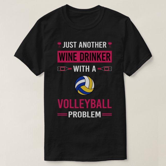 T-shirt Vin Drinker Volleyball (Design devant)