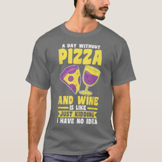 T-shirt vin et pizza