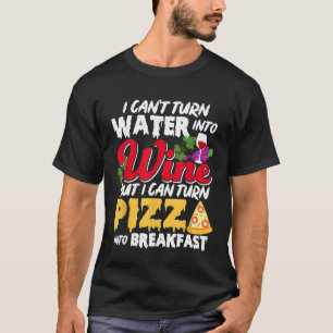 T-shirt Vin et pizza pour le petit déjeuner Mème amusant p