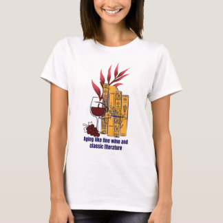 T-shirt Vin fin et littérature classique