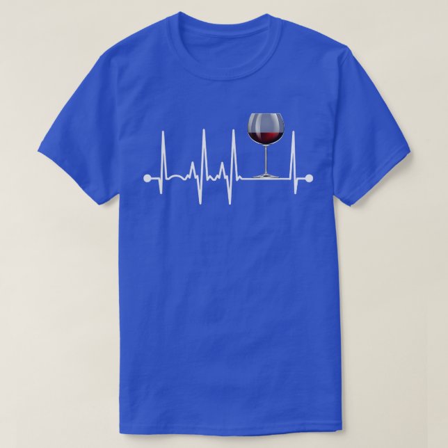 T-shirt Vin Hearbeat Vin Drinker Lover Dégustation Don Win (Design devant)