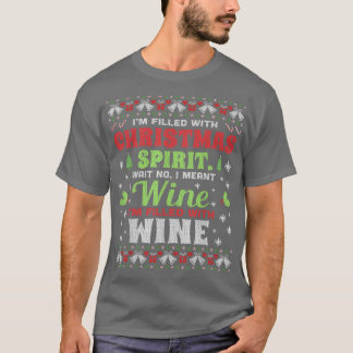 T-shirt Vin Je Suis Rempli De Chandail De Noël Vilant