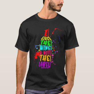 T-shirt Vin Lgbt J'Aime Le Vin Pas Le Cool Étiquette Panse