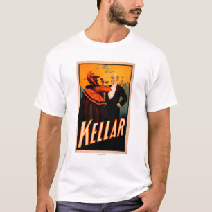 T-shirt Vin potable de magicien de Kellar avec le diable