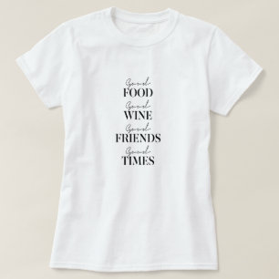 T-shirt Vin pour femmes amusant été Boire Vino Graphic
