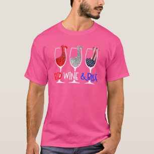 T-shirt Vin rouge & 4 juillet Bleu Vin Rouge Blanc Bleu Wi