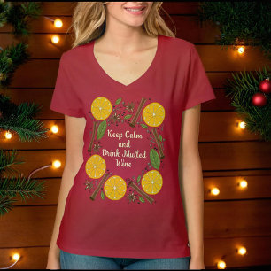 T-shirt Vin rouge épicé de Noël chaud