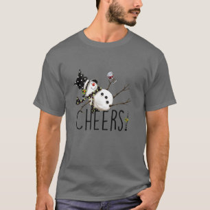 T-shirt Vin Tipsy Snowman Cheveux Vin Noël Vin Dragon