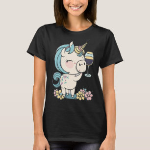 T-shirt Vin Unicorn Verre de vin Boire Party Vins Tas