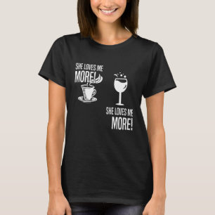 T-shirt Vin Vs Café Elle M'Aime Plus Vin Café Amateur