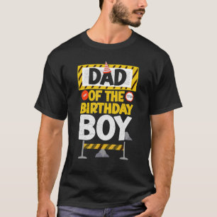 T-shirt Vinatge Papa of the Birthday Boy Construction Boy