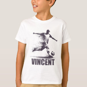 T-shirt Vincent Football Garçons Personnalisé Prénom Vince