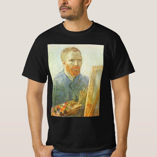 T-shirt Vincent van Gogh - Autoportrait devant son chevale (Devant)