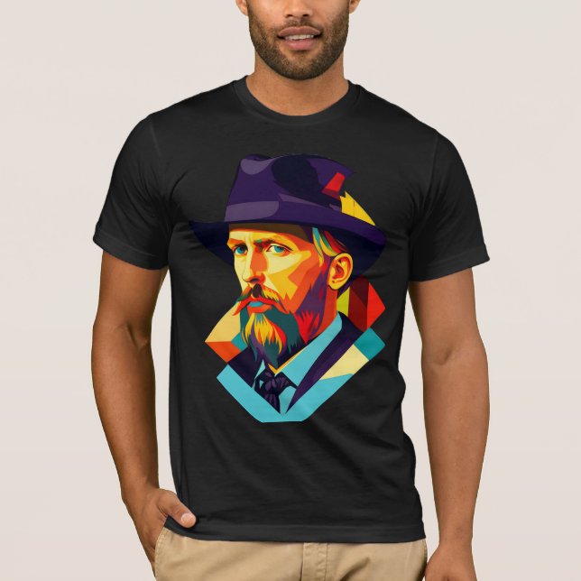 T-shirt Vincent van Gogh avec Casquette paille (Devant)