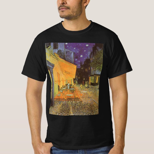 T-shirt Vincent van Gogh - Café Terrasse en soirée (Devant)