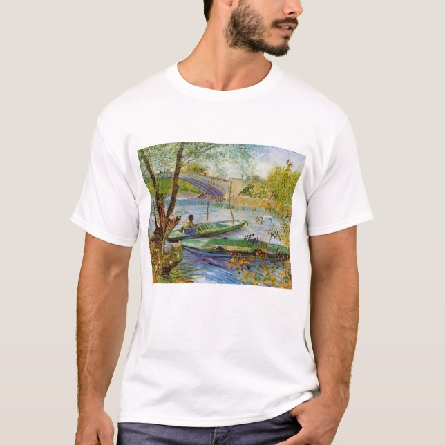 T-shirt Vincent Van Gogh, La pêche au printemps (Devant)