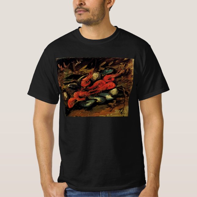 T-shirt Vincent van Gogh - Moules et crevettes à vie morte (Devant)
