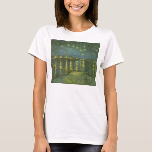 T-shirt Vincent van Gogh - Nuit étoilée sur le Rhône (Devant)
