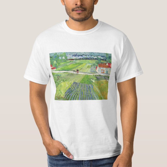 T-shirt Vincent van Gogh - Paysage avec transport et train (Devant)