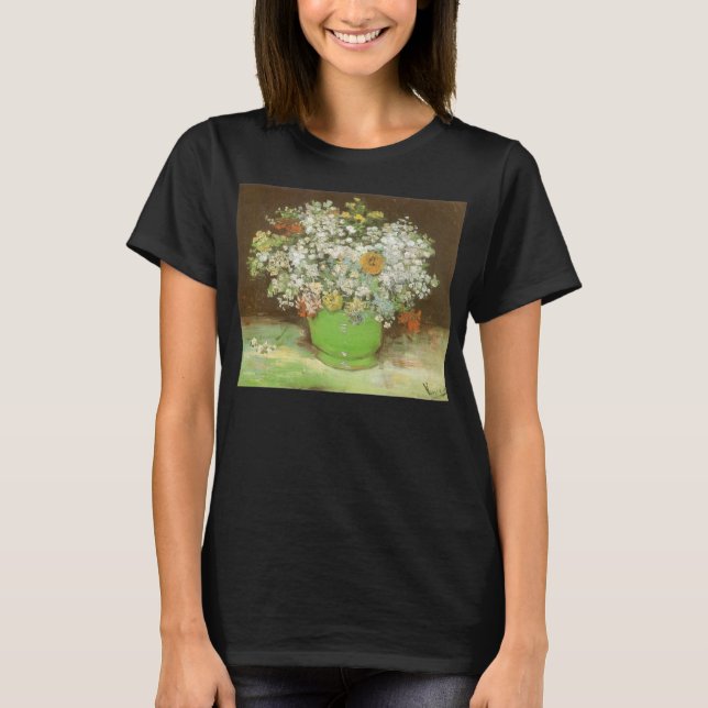 T-shirt Vincent van Gogh - Vase avec Zinnias et Fleurs (Devant)