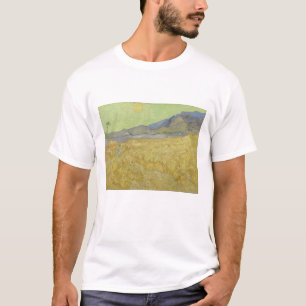 T-shirt Vincent Van Gogh, Wheatfield Avec Une Faucheuse