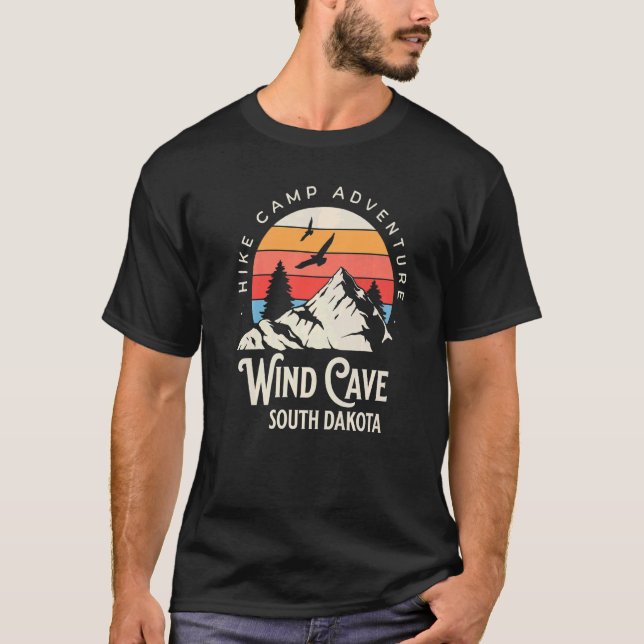 T-shirt Vind Cave South Dakota Nature Hike Mountains Outdo (Devant)