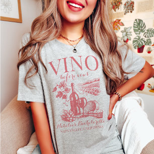 T-shirt Vino Avant Vows Bach Custom Winery Bachelorette