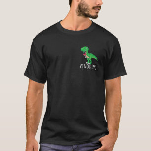 T-shirt Vinodino Au Vin. Dinosaure Drôle Avec Vin Rouge