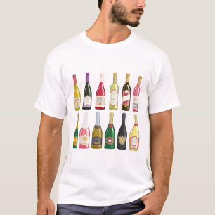 T-shirt Vins et champagne Bouteilles
