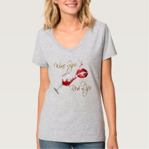 T-shirt Vins et lèvres rouges Design tendance