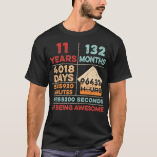 T-shirt Vintage 11e anniversaire 11 ans être stupéfiant 