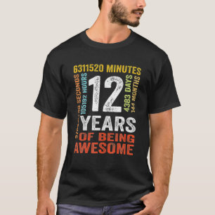 T-shirt Vintage 12E Anniversaire Tee Présent 12 Ans Bei