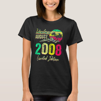 T-shirt Vintage 14 ans août 2008 14e anniversaire