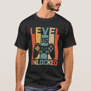 T-shirt Vintage 15e anniversaire Jeu niveau 15 déverrouill