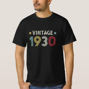 T-shirt Vintage 1930 90e cadeau d'anniversaire 90 ans