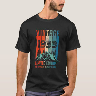 T-shirt Vintage 1933 Édition Limitée 89E Anniversaire 89 A