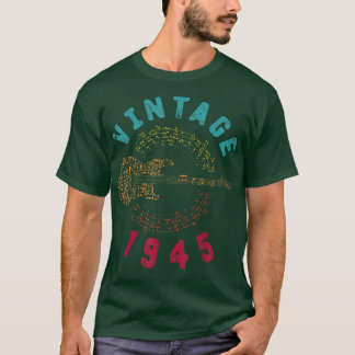 T-shirt Vintage 1945 Birthday Limited Edition Guitar Music