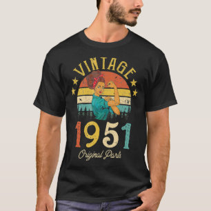 T-shirt Vintage 1951 Fait En 1951 71E Anniversaire Femmes