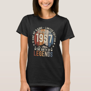 T-shirt Vintage 1957 Né En 1957 65E Anniversaire Hommes Et