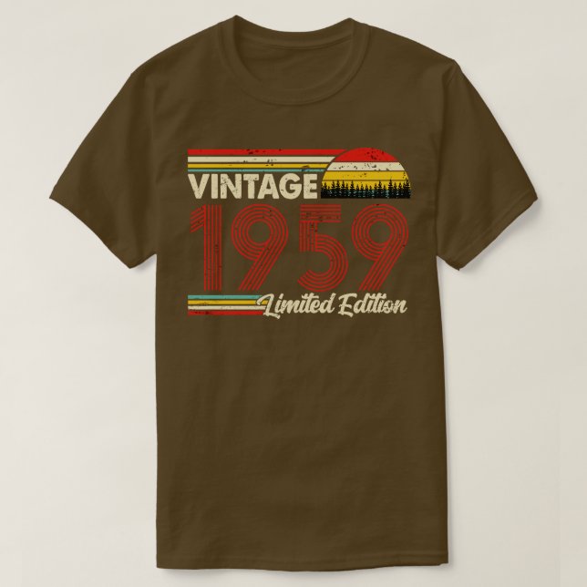 T-shirt Vintage 1959 Birthday Shirt Limited Edition 1959 B (Design devant)